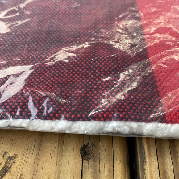 Pottery Barn Red and Black Bryce Sherpa Back Check Pillow Cover - Picture 8 of 16